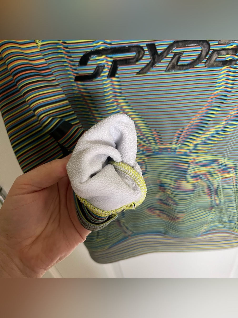 Spyder *rare* fitted Striped Performance Pullover Hoodie - Picture 9 of 11